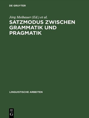 cover image of Satzmodus zwischen Grammatik und Pragmatik